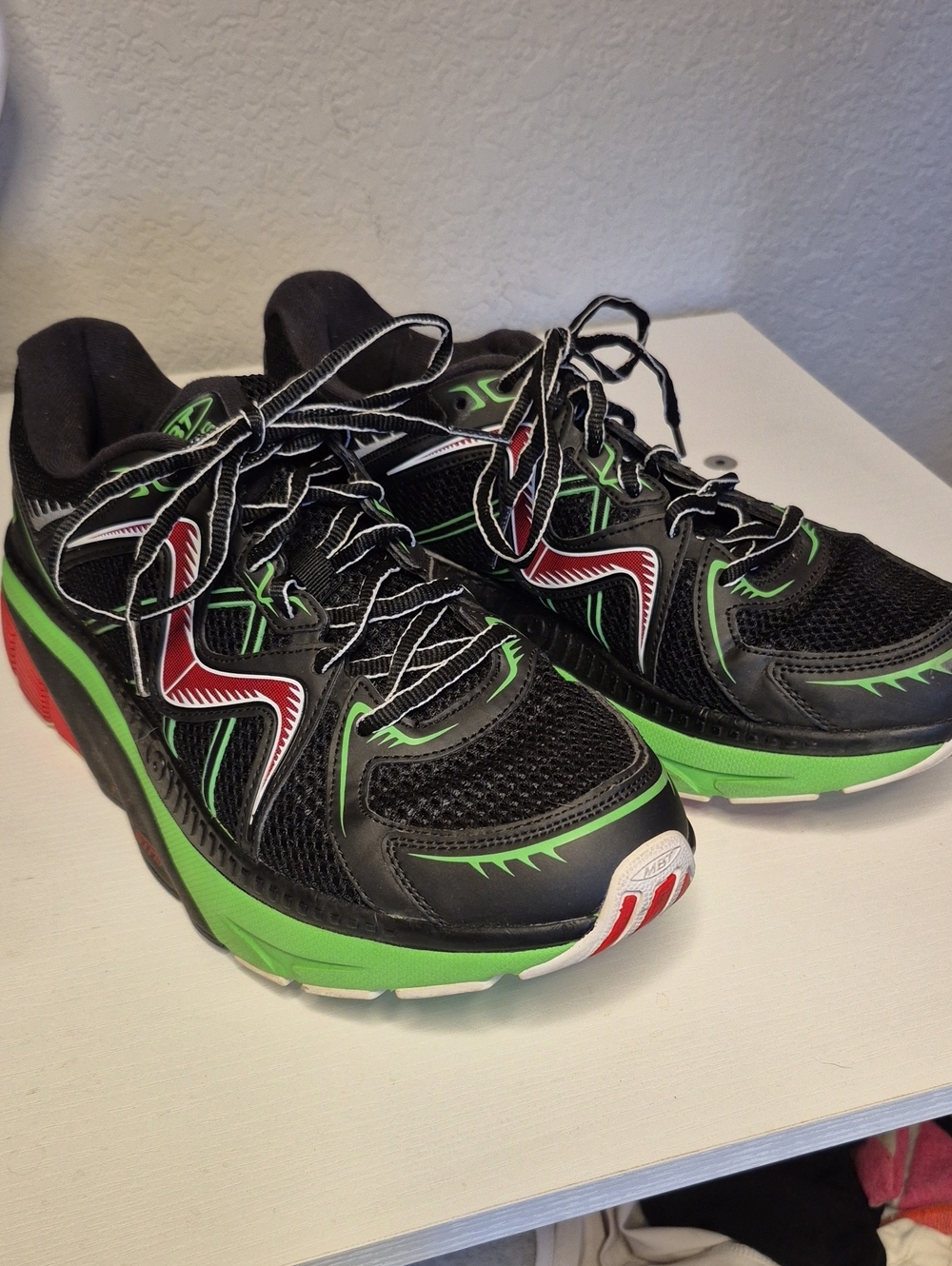 MBT Black Green Red Athletic Running Shoes